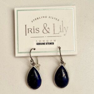 Sterling Silver Earrings - Lapis Teardrop BNWT